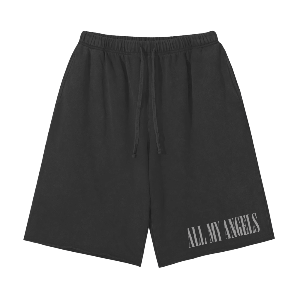 Shear Letter Black Sweat Shorts