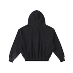 Embroidery Frayed Enzyme Washed Fleece Hoodie