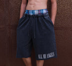 Shear Letter Black Sweat Shorts