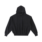 Embroidery Frayed Enzyme Washed Fleece Hoodie