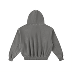 Embroidery Frayed Enzyme Washed Fleece Hoodie