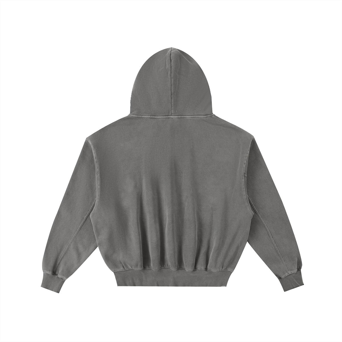 Embroidery Frayed Enzyme Washed Fleece Hoodie